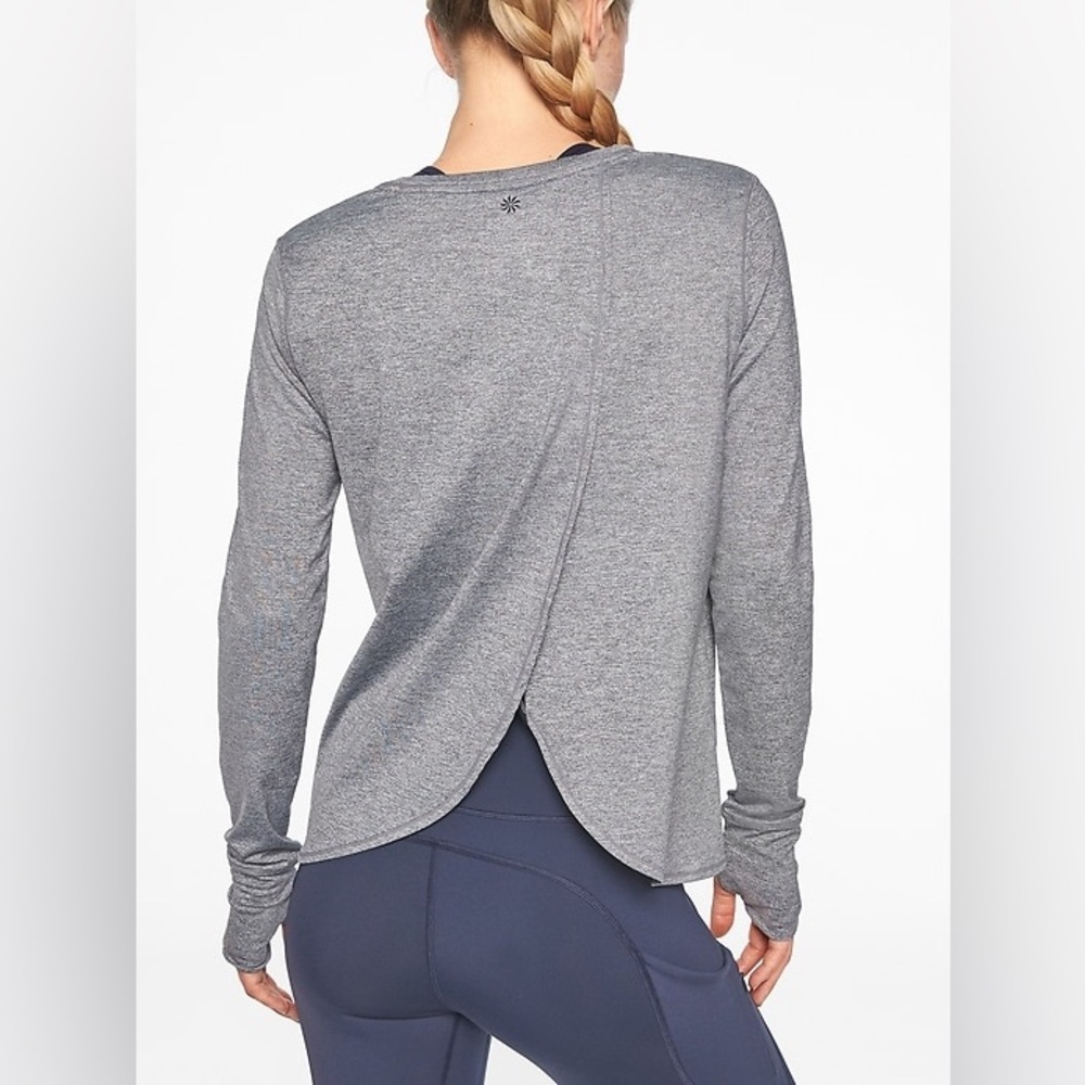 Athleta Heathered Sunlover UPF Tulip Back Top